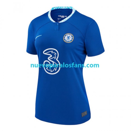 Camiseta de Fútbol Chelsea Mujer Casa 2022-2023 Manga Corta