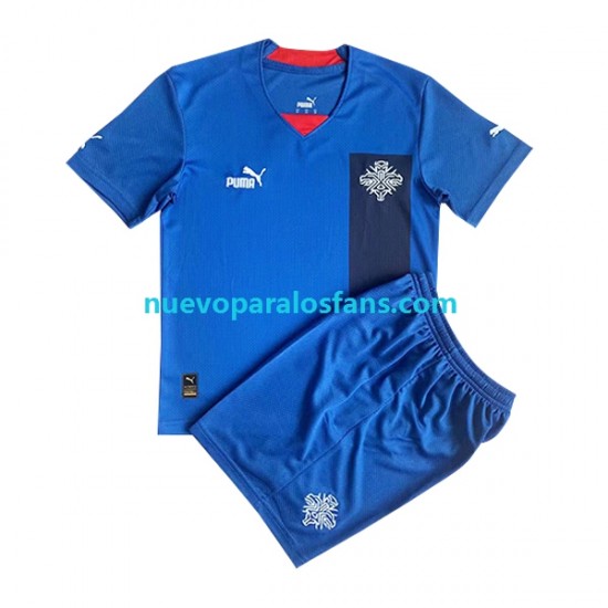 Camiseta de Fútbol Islandia Niño Casa 2022 Manga Corta