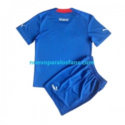 Camiseta de Fútbol Islandia Niño Casa 2022 Manga Corta