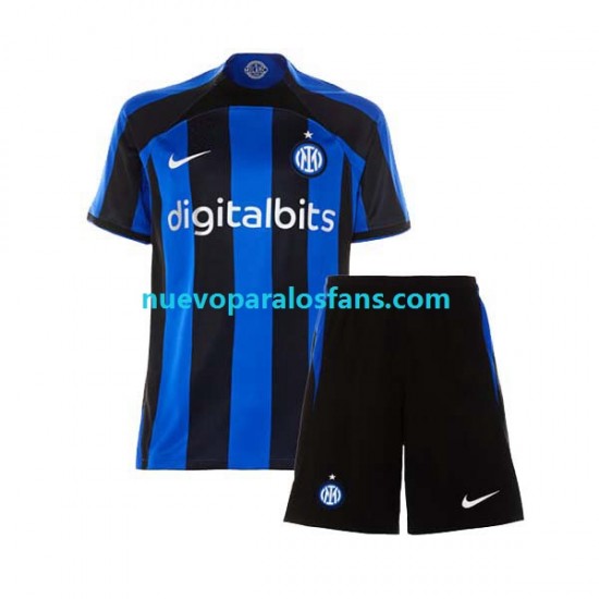 Camiseta de Fútbol Inter Milan Niño Casa 2022-2023 Manga Corta