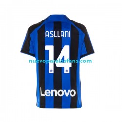 Camiseta de Fútbol Inter Milan Kristjan Asllani 14 Hombre Casa 2022-2023 Manga Corta