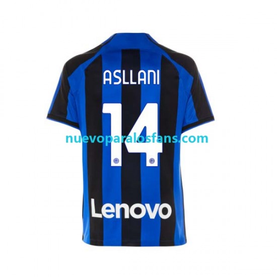 Camiseta de Fútbol Inter Milan Kristjan Asllani 14 Hombre Casa 2022-2023 Manga Corta