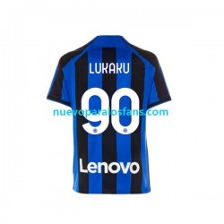 Camiseta de Fútbol Inter Milan Romelu Lukaku 90 Hombre Casa 2022-2023 Manga Corta