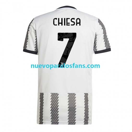 Camiseta de Fútbol Juventus Chiesa 7 Hombre Casa 2022-2023 Manga Corta