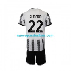 Camiseta de Fútbol Juventus Di Maria 22 Niño Casa 2022-2023 Manga Corta