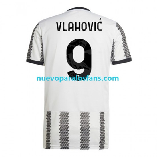 Camiseta de Fútbol Juventus Vlahovic 9 Hombre Casa 2022-2023 Manga Corta