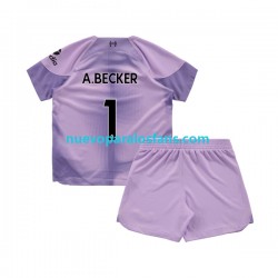 Camiseta de Fútbol Liverpool Alisson Becker 1 Portero Niño Casa 2022-2023 Manga Corta