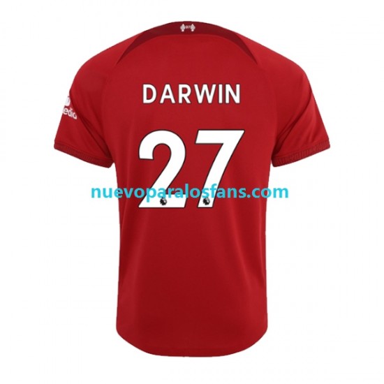Camiseta de Fútbol Liverpool Darwin Nunez 27 Hombre Casa 2022-2023 Manga Corta