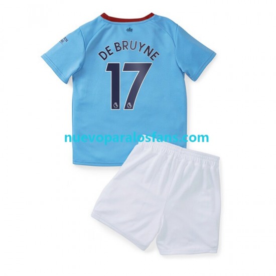 Camiseta de Fútbol Manchester City De Bruyne 17 Niño Casa 2022-2023 Manga Corta