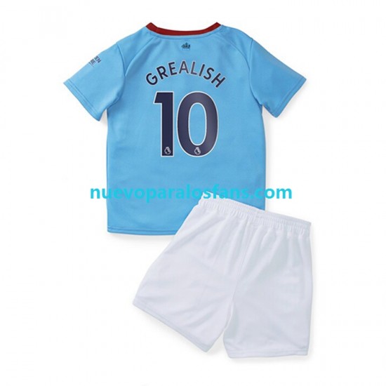 Camiseta de Fútbol Manchester City Grealish 10 Niño Casa 2022-2023 Manga Corta
