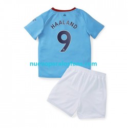 Camiseta de Fútbol Manchester City Haaland 9 Niño Casa 2022-2023 Manga Corta