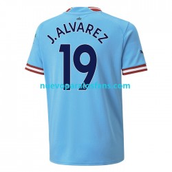 Camiseta de Fútbol Manchester City J. ALVAREZ 19 Hombre Casa 2022-2023 Manga Corta