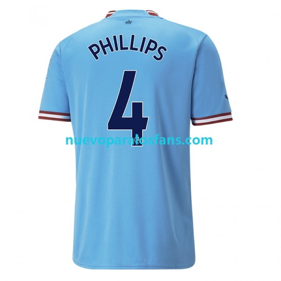 Camiseta de Fútbol Manchester City PHILLIPS 4 Hombre Casa 2022-2023 Manga Corta