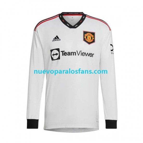 Camiseta de Fútbol Manchester United Hombre Exterior 2022-2023 Manga Larga