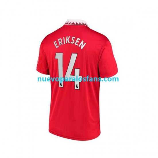 Camiseta de Fútbol Manchester United Christian Eriksen 14 Hombre Casa 2022-2023 Manga Corta