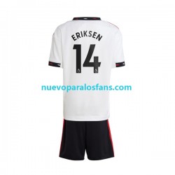 Camiseta de Fútbol Manchester United Christian Eriksen 14 Niño Exterior 2022-2023 Manga Corta