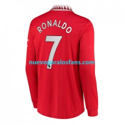 Camiseta de Fútbol Manchester United Cristiano Ronaldo 7 Hombre Casa 2022-2023 Manga Larga