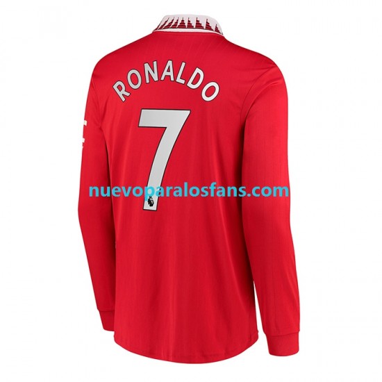Camiseta de Fútbol Manchester United Cristiano Ronaldo 7 Hombre Casa 2022-2023 Manga Larga