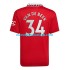 Camiseta de Fútbol Manchester United Donny van de Beek 34 Hombre Casa 2022-2023 Manga Corta