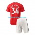 Camiseta de Fútbol Manchester United Donny van de Beek 34 Niño Casa 2022-2023 Manga Corta