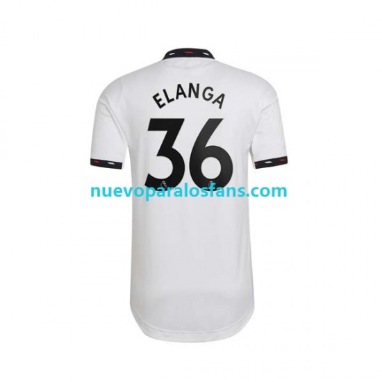 Camiseta de Fútbol Manchester United Elanga 36 Hombre Exterior 2022-2023 Manga Corta