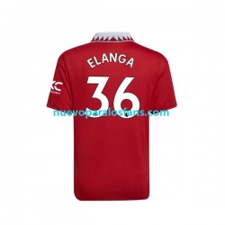 Camiseta de Fútbol Manchester United Elanga 36 Hombre Casa 2022-2023 Manga Corta