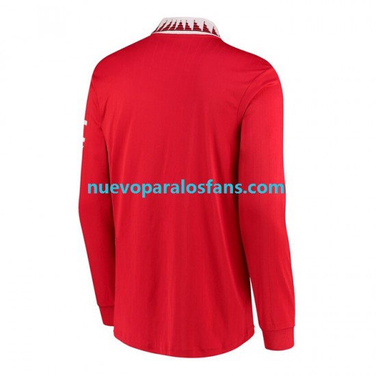 Camiseta de Fútbol Manchester United Hombre Casa 2022-2023 Manga Larga