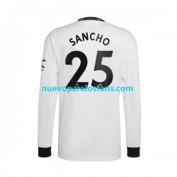 Camiseta de Fútbol Manchester United Jadon Sancho 25 Hombre Exterior 2022-2023 Manga Larga