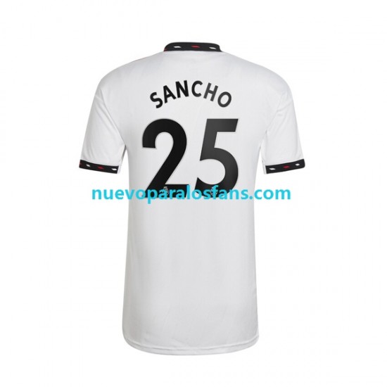 Camiseta de Fútbol Manchester United Jadon Sancho 25 Hombre Exterior 2022-2023 Manga Corta