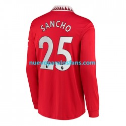 Camiseta de Fútbol Manchester United Jadon Sancho 25 Hombre Casa 2022-2023 Manga Larga