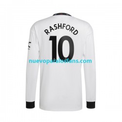 Camiseta de Fútbol Manchester United Rashford 10 Hombre Exterior 2022-2023 Manga Larga