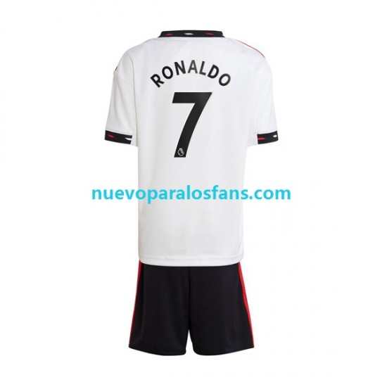 Camiseta de Fútbol Manchester United Ronaldo 7 Niño Exterior 2022-2023 Manga Corta
