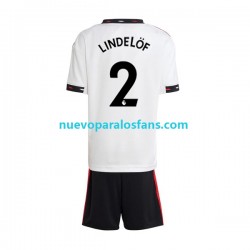 Camiseta de Fútbol Manchester United Victor Lindelof 2 Niño Exterior 2022-2023 Manga Corta