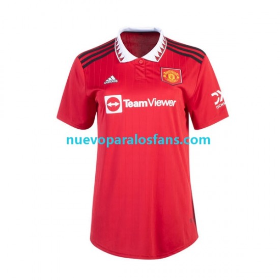 Camiseta de Fútbol Manchester United Mujer Casa 2022-2023 Manga Corta