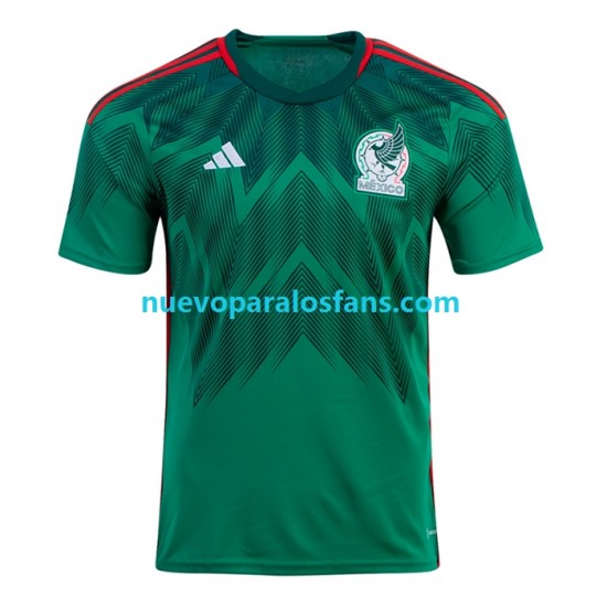 Camiseta de Fútbol México Hombre Casa Copa Mundial 2022 Manga Corta