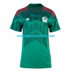Camiseta de Fútbol México Mujer Casa 2022-2023 Manga Corta