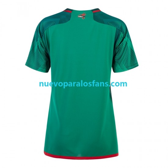 Camiseta de Fútbol México Mujer Casa 2022-2023 Manga Corta