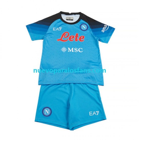 Camiseta de Fútbol Napoli Niño Casa 2022-2023 Manga Corta