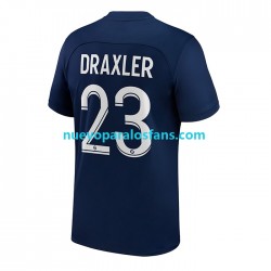 Camiseta de Fútbol Paris Saint-Germain Draxler 23 Hombre Casa 2022-2023 Manga Corta