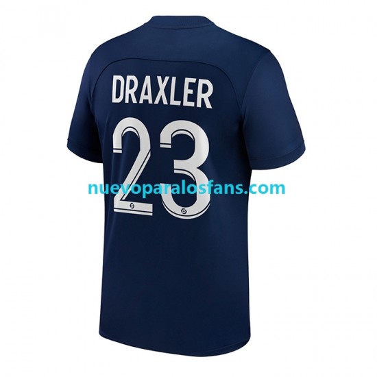 Camiseta de Fútbol Paris Saint-Germain Draxler 23 Hombre Casa 2022-2023 Manga Corta