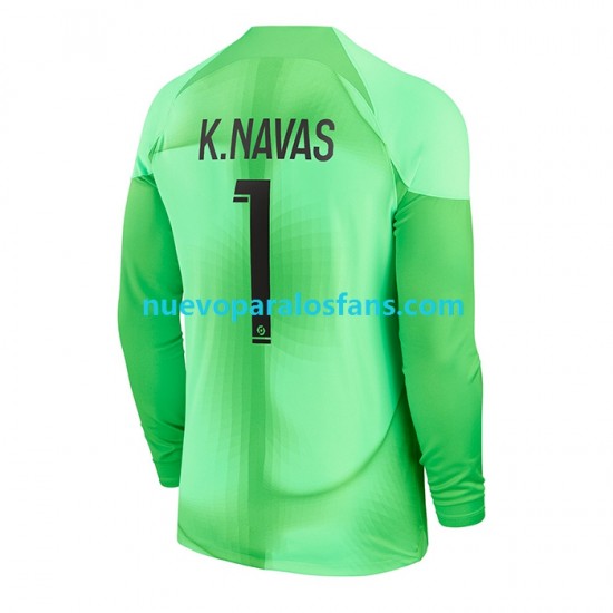Camiseta de Fútbol Paris Saint-Germain K.Navas 1 Portero Hombre Casa 2022-2023 Manga Larga