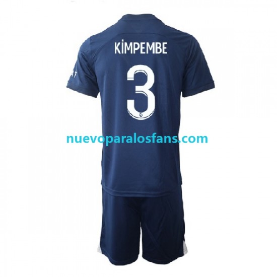 Camiseta de Fútbol Paris Saint-Germain Kimpembe 3 Niño Casa 2022-2023 Manga Corta