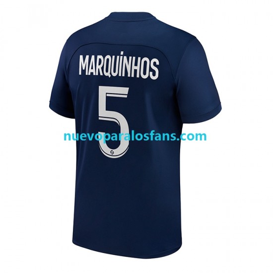 Camiseta de Fútbol Paris Saint-Germain Marquinhos 5 Hombre Casa 2022-2023 Manga Corta