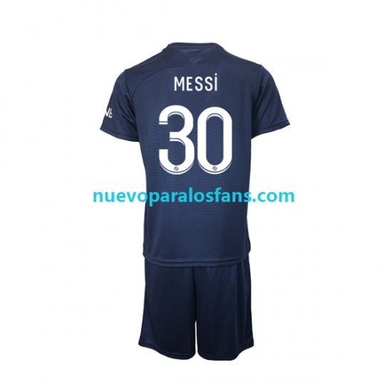 Camiseta de Fútbol Paris Saint-Germain Messi 30 Niño Casa 2022-2023 Manga Corta