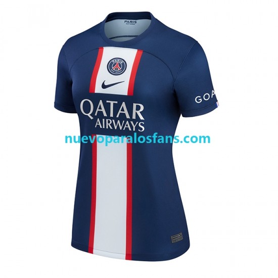 Camiseta de Fútbol Paris Saint-Germain Mujer Casa 2022-2023 Manga Corta