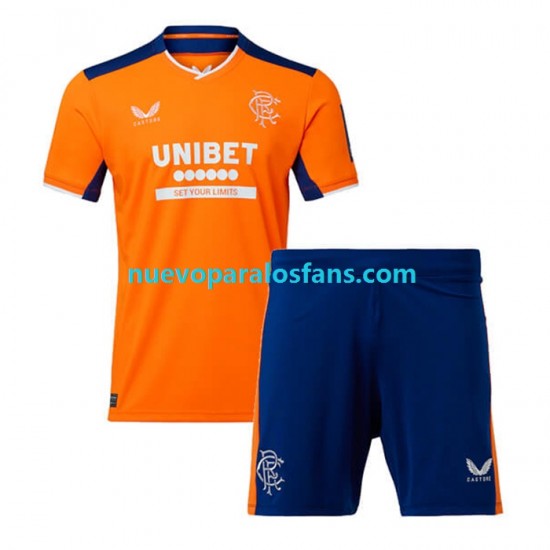 Camiseta de Fútbol Rangers Niño Tercera 2022-2023 Manga Corta