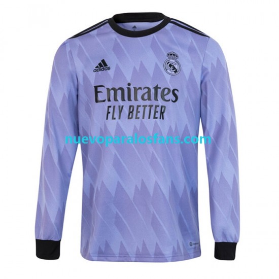 Camiseta de Fútbol Real Madrid Hombre Exterior 2022-2023 Manga Larga
