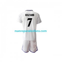Camiseta de Fútbol Real Madrid Eden Hazard 7 Niño Casa 2022-2023 Manga Corta