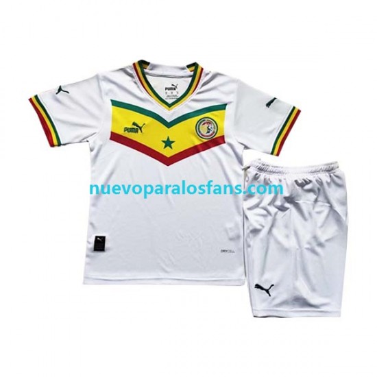 Camiseta de Fútbol Senegal Niño Casa Copa Mundial 2022 Manga Corta
