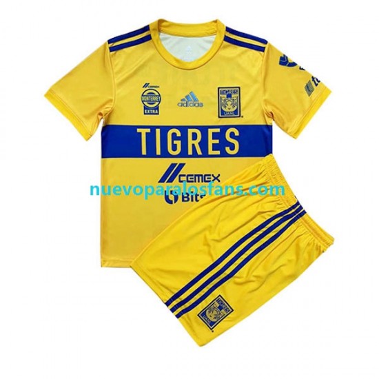 Camiseta de Fútbol Tigres UANL Niño Casa 2022-2023 Manga Corta